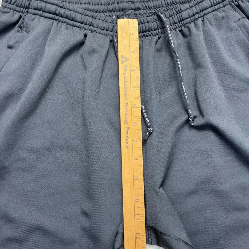 Brooks Track Pants Mens Large Black Athletic Running Active Ankle Zip Pockets